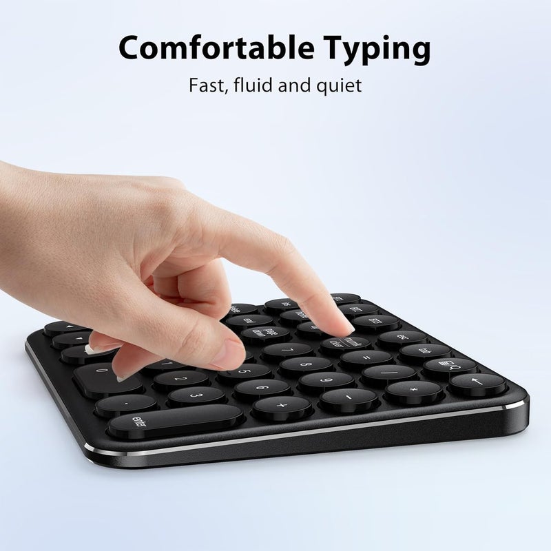 iClever Bluetooth Number Pad, Multi-Device Wireless Numeric Keypad, USB-C Rechargeable, 35 Keys Portable Numpad for Data Entry, Financial Accounting, Compatible with Laptop, Mac, iMac, Tablet, PC - Image 5
